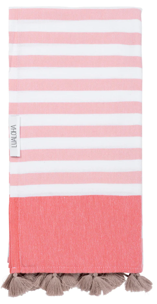 Pomp It Up Turkish Towel: Peach Coral Sand