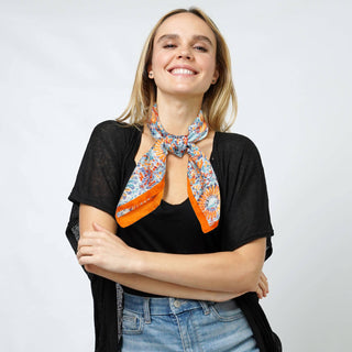 Abstract Print Satin Square Scarf/Headwrap/Tube top