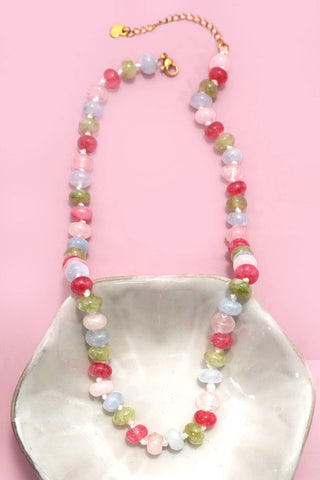 Natural Stone Semi-Precious Glass Mixed Necklace | 40NK9694