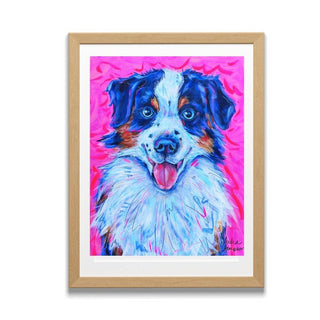 Australian Shepherd Dog Art Print 8x10