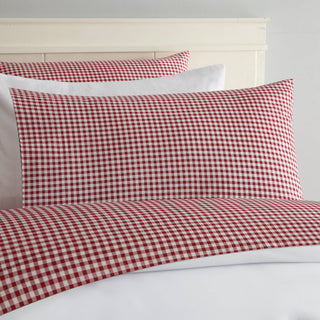 GINGHAM PRT SHEET SET QN RED - Laurel & Mayfair