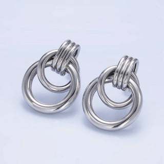 24K Gold Filled Double Hoop Stud Earrings | P361-362