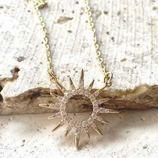 Sun celestial necklace: Gold / 16”