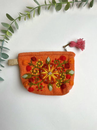 Victoria Hand embroidered Small Pouch