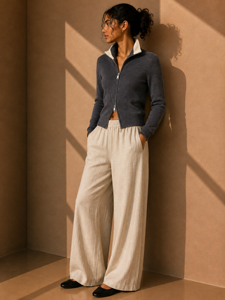 The Reese Zip Knit Sweater - Two Way Zipper Knit Top