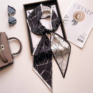 FASHIONABLE DOUBLE-LAYER NARROW SILK HEAD SCARF