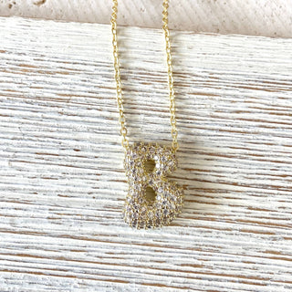 Bubble letter charm necklace crystal  fall Christmas gift