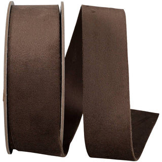 Luxe Velvet Double Face Ribbon, Brown, 1-1/2 In, 10 Yards