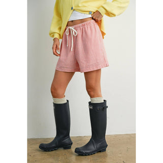 Casual Striped Drawstring Shorts - BMP7940: YELLOW MULTI / M