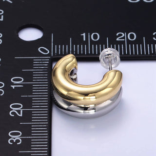 24k Gold Filled Double Band Hoop Earrings