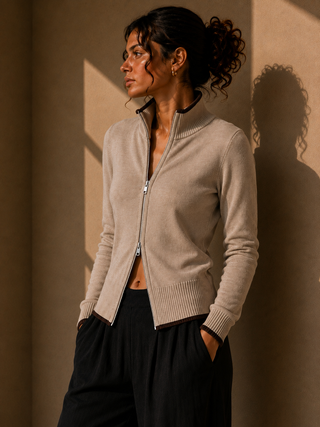 The Reese Zip Knit Sweater - Two Way Zipper Knit Top