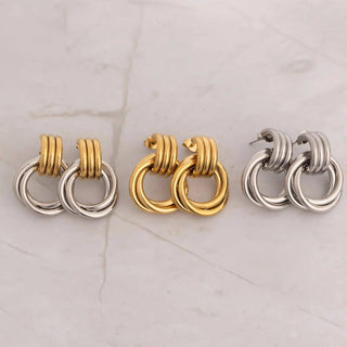 Double Round Stud Earring