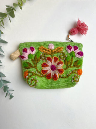 Victoria Hand embroidered Small Pouch