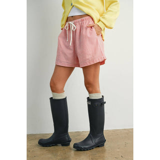 Casual Striped Drawstring Shorts - BMP7940: YELLOW MULTI / M
