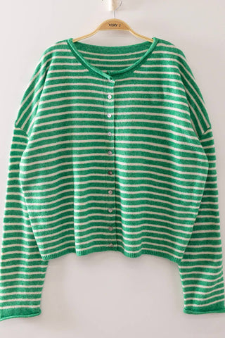 Button Down Stripe Sweater