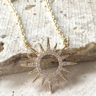 Sun celestial necklace: Gold / 16”