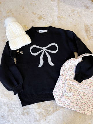 Ella Black Bow Sweater