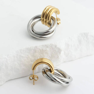 Double Round Stud Earring