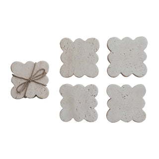 Travertine Coasters w/ Scalloped Edge