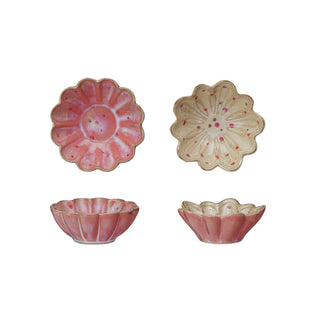 Decorative Stoneware Dish w/ Hand-Painted Dots