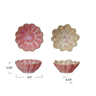 Decorative Stoneware Dish w/ Hand-Painted Dots
