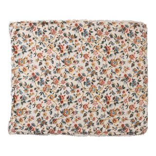 Sherpa and Cotton Cloth Floral Throw Blanket