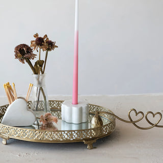 Marble Scalloped Taper Holder