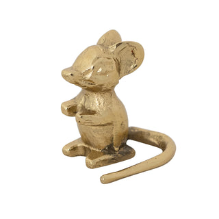 Cast Aluminum Mouse, Antique Gold Finish