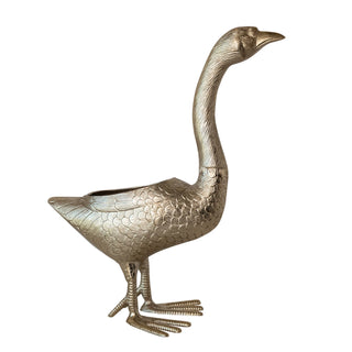 Cast Aluminum Goose Planter