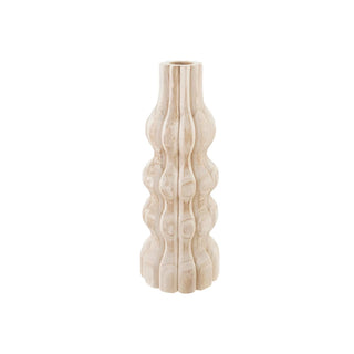 Decorative Carved Paulownia Wood Vase 17"
