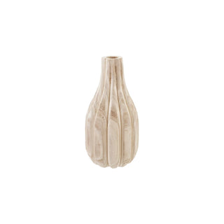 Decorative Carved Paulownia Wood Vase 11.25"