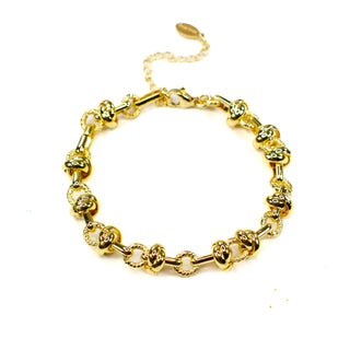 Merry 18K Gold & Enamel Christmas Bracelet: Mini Red paperclip