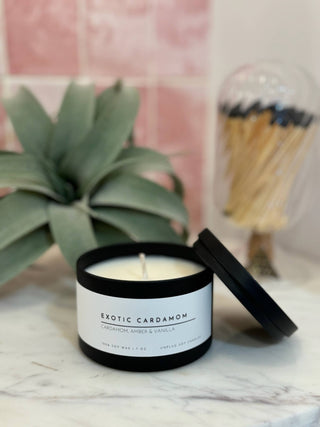 NEW! Matte Black Travel Tin Soy Candle