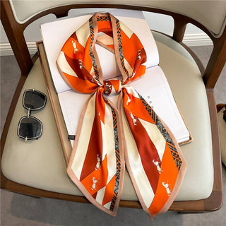 FASHIONABLE DOUBLE-LAYER NARROW SILK HEAD SCARF