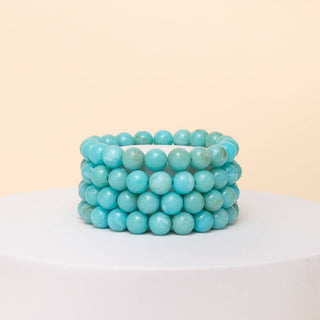 4 PC Marbled Pearl Bead Stretch Bracelet Set