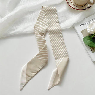 Striped Skinny Scarf Hair Tie Bag Ribbon WrapStrip_CWASC1979
