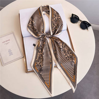 FASHIONABLE DOUBLE-LAYER NARROW SILK HEAD SCARF