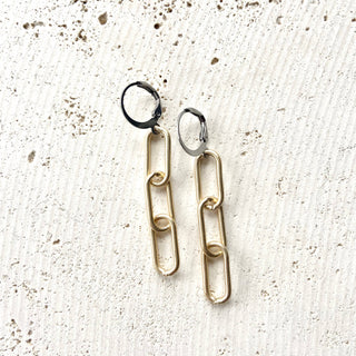 Matte metal Earrings Paperclip Boutique Jewelry: Matte gold