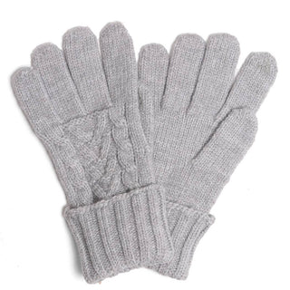 Solid Cable Knitted Flip Cuff Touch Gloves