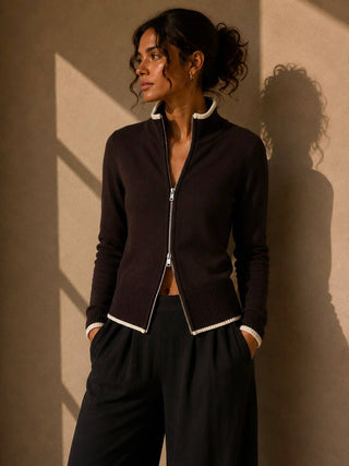 The Reese Zip Knit Sweater - Two Way Zipper Knit Top