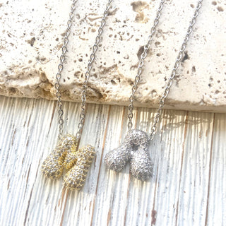 Bubble letter charm necklace crystal  fall Christmas gift