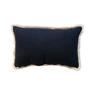 Cotton Velvet Wicked Lumbar Pillow w/ Embroidery & Fringe
