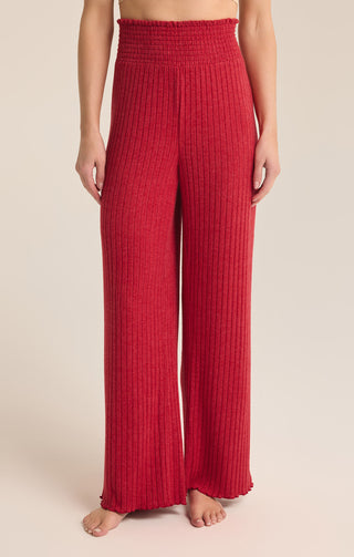 Dawn Smocked Rib Pant Haute REd