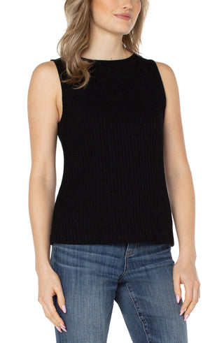 Sleeveless Boat Neck Black