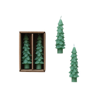 Tree Taper Candles Green 4.75"