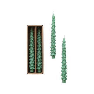 Tree Taper Candles Green 10"