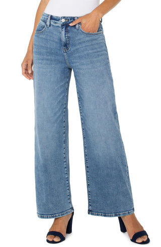 Stride Wide Leg Denim 30" Carbon Canyon by Liverpool