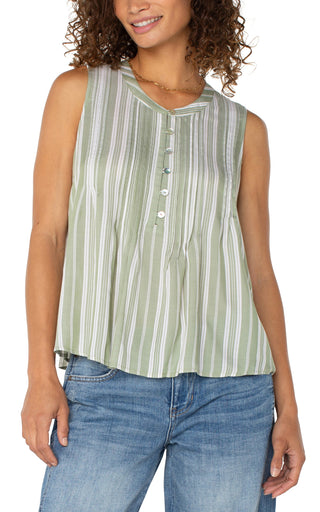 Sleeveless Popover Blouse Martini Olive