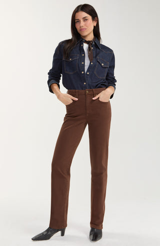 Kennedy Comfort Waist Straight 32" Ins - Carob Brown