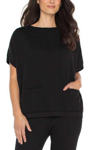 Half Sleeve Dolman Sweater Black